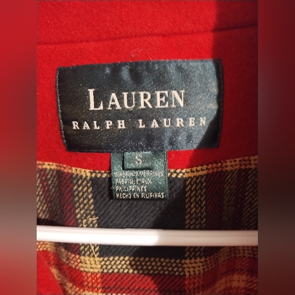 Lauren Ralph Lauren Women's S Full Zip Red Wool Jacket Plaid Lining - Picture 9 of 9